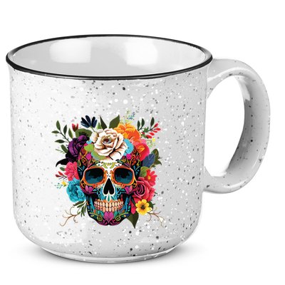 Dia De Los Muertos Costume Of Dead Sugar Skull 15oz Campfire Ceramic Mug