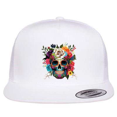 Dia De Los Muertos Costume Of Dead Sugar Skull Flatbill Hat