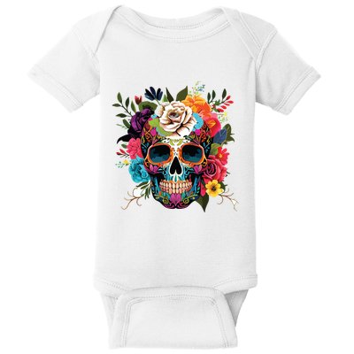 Dia De Los Muertos Costume Of Dead Sugar Skull Baby Bodysuit