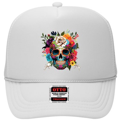 Dia De Los Muertos Costume Of Dead Sugar Skull Trucker Hat