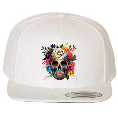 Dia De Los Muertos Costume Of Dead Sugar Skull Wool Snapback Cap