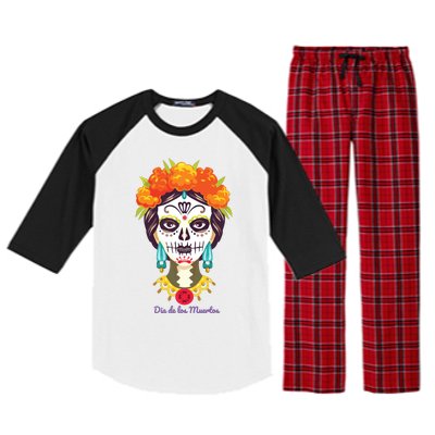 Da De Los Muertos Mexican Day Of Dead Raglan Sleeve Pajama Set