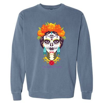 Da De Los Muertos Mexican Day Of Dead Garment-Dyed Sweatshirt