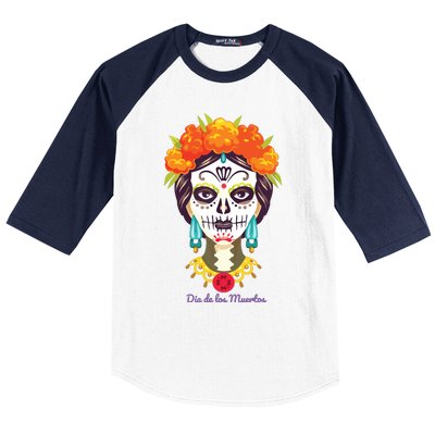 Da De Los Muertos Mexican Day Of Dead Baseball Sleeve Shirt