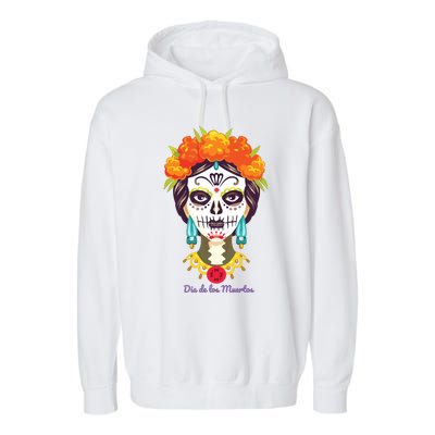 Da De Los Muertos Mexican Day Of Dead Garment-Dyed Fleece Hoodie