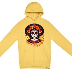 Dia De Los Muertos Day Of The Dead Sugar Skull La Catrina Premium Pullover Hoodie