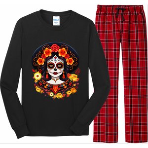 Dia De Los Muertos Day Of The Dead Sugar Skull La Catrina Long Sleeve Pajama Set