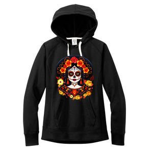 Dia De Los Muertos Day Of The Dead Sugar Skull La Catrina Women's Fleece Hoodie