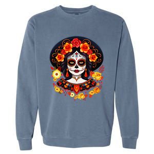 Dia De Los Muertos Day Of The Dead Sugar Skull La Catrina Garment-Dyed Sweatshirt