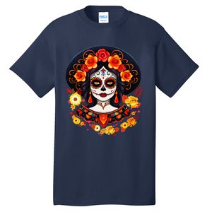 Dia De Los Muertos Day Of The Dead Sugar Skull La Catrina Tall T-Shirt