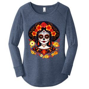 Dia De Los Muertos Day Of The Dead Sugar Skull La Catrina Women's Perfect Tri Tunic Long Sleeve Shirt