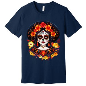 Dia De Los Muertos Day Of The Dead Sugar Skull La Catrina Premium T-Shirt