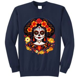 Dia De Los Muertos Day Of The Dead Sugar Skull La Catrina Tall Sweatshirt