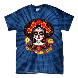 Dia De Los Muertos Day Of The Dead Sugar Skull La Catrina Tie-Dye T-Shirt