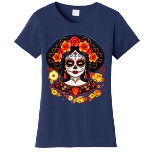 Dia De Los Muertos Day Of The Dead Sugar Skull La Catrina Women's T-Shirt