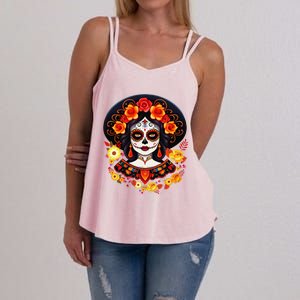 Dia De Los Muertos Day Of The Dead Sugar Skull La Catrina Women's Strappy Tank