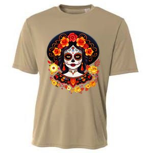 Dia De Los Muertos Day Of The Dead Sugar Skull La Catrina Cooling Performance Crew T-Shirt