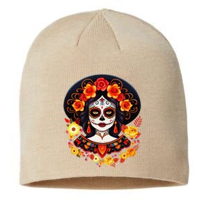 Dia De Los Muertos Day Of The Dead Sugar Skull La Catrina Sustainable Beanie