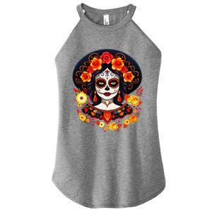 Dia De Los Muertos Day Of The Dead Sugar Skull La Catrina Women's Perfect Tri Rocker Tank