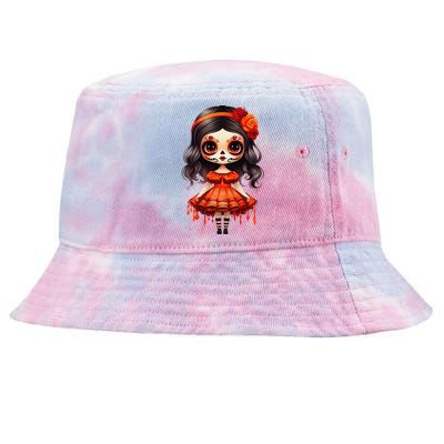 Dia De Los Muertos La Catrina Cute Skeleton Mexican Girl Gift Tie-Dyed Bucket Hat