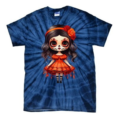 Dia De Los Muertos La Catrina Cute Skeleton Mexican Girl Gift Tie-Dye T-Shirt