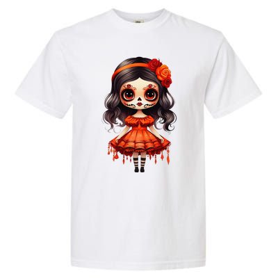 Dia De Los Muertos La Catrina Cute Skeleton Mexican Girl Gift Garment-Dyed Heavyweight T-Shirt