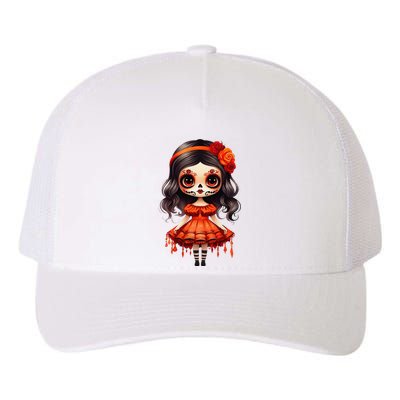 Dia De Los Muertos La Catrina Cute Skeleton Mexican Girl Gift Yupoong Adult 5-Panel Trucker Hat