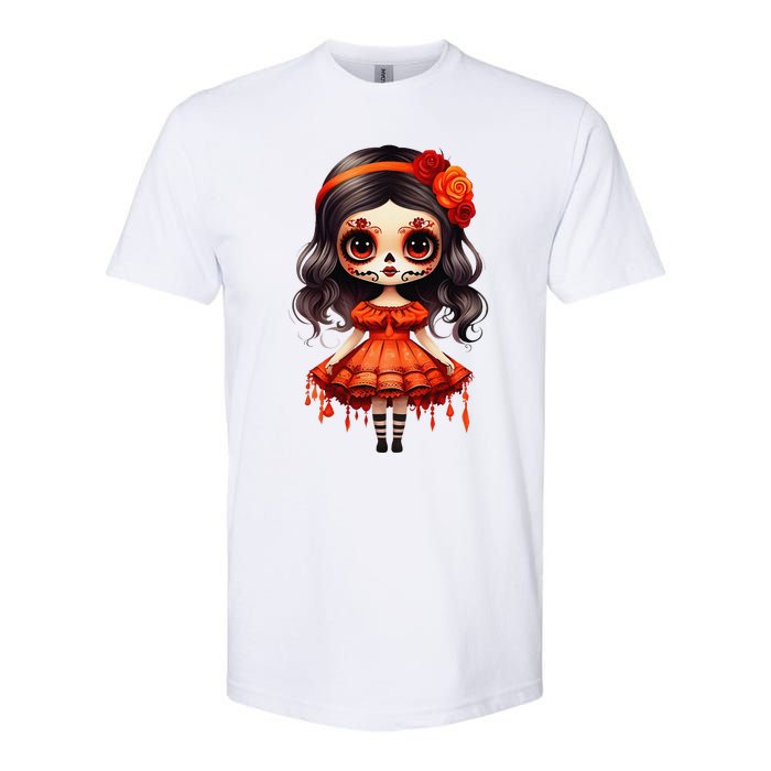 Dia De Los Muertos La Catrina Cute Skeleton Mexican Girl Gift Softstyle CVC T-Shirt