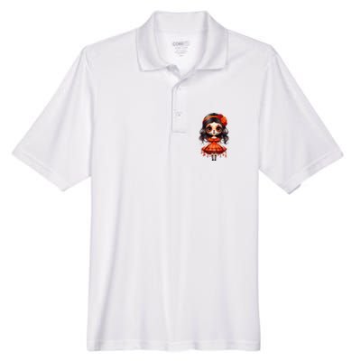 Dia De Los Muertos La Catrina Cute Skeleton Mexican Girl Gift Men's Origin Performance Pique Polo