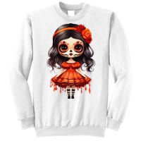 Dia De Los Muertos La Catrina Cute Skeleton Mexican Girl Gift Sweatshirt