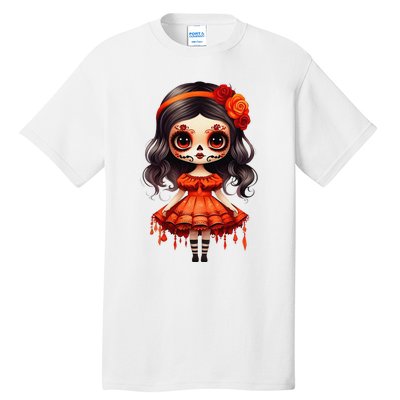 Dia De Los Muertos La Catrina Cute Skeleton Mexican Girl Gift Tall T-Shirt