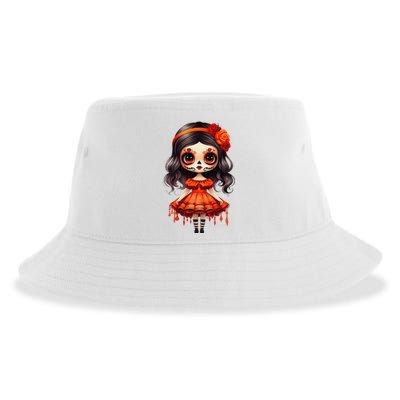 Dia De Los Muertos La Catrina Cute Skeleton Mexican Girl Gift Sustainable Bucket Hat