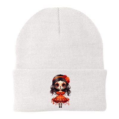 Dia De Los Muertos La Catrina Cute Skeleton Mexican Girl Gift Knit Cap Winter Beanie