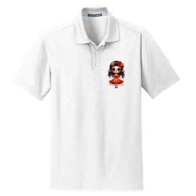 Dia De Los Muertos La Catrina Cute Skeleton Mexican Girl Gift Dry Zone Grid Polo