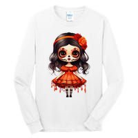 Dia De Los Muertos La Catrina Cute Skeleton Mexican Girl Gift Tall Long Sleeve T-Shirt