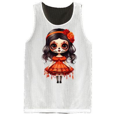 Dia De Los Muertos La Catrina Cute Skeleton Mexican Girl Gift Mesh Reversible Basketball Jersey Tank