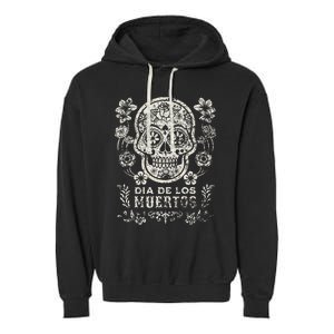 Dia De Los Muertos Mexico Sugar Skull Garment-Dyed Fleece Hoodie