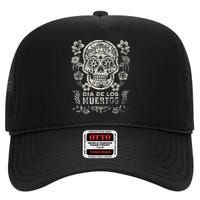 Dia De Los Muertos Mexico Sugar Skull High Crown Mesh Back Trucker Hat