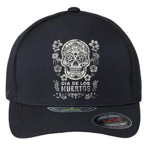 Dia De Los Muertos Mexico Sugar Skull Flexfit Unipanel Trucker Cap