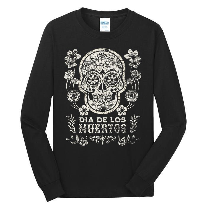 Dia De Los Muertos Mexico Sugar Skull Tall Long Sleeve T-Shirt