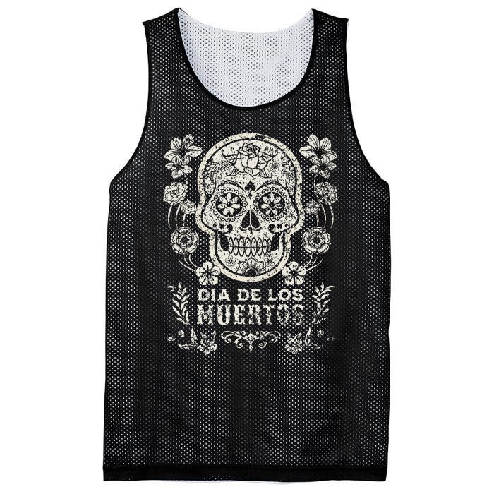 Dia De Los Muertos Mexico Sugar Skull Mesh Reversible Basketball Jersey Tank