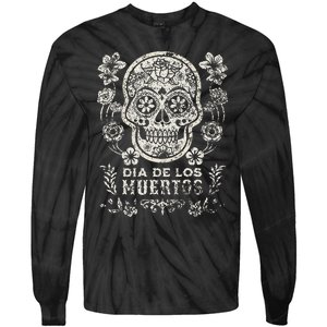 Dia De Los Muertos Mexico Sugar Skull Tie-Dye Long Sleeve Shirt