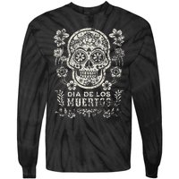 Dia De Los Muertos Mexico Sugar Skull Tie-Dye Long Sleeve Shirt