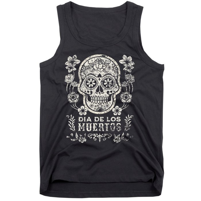 Dia De Los Muertos Mexico Sugar Skull Tank Top