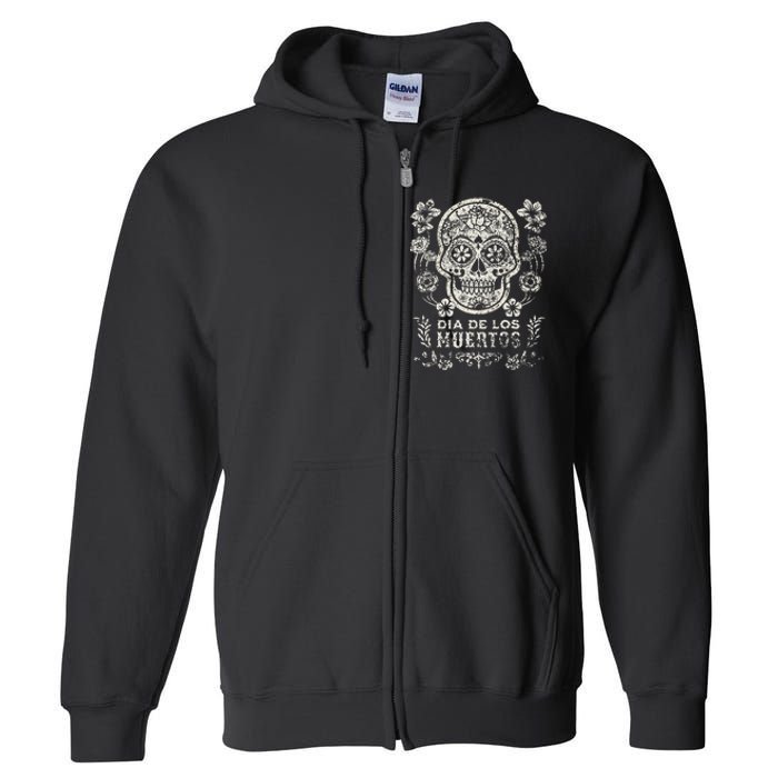 Dia De Los Muertos Mexico Sugar Skull Full Zip Hoodie