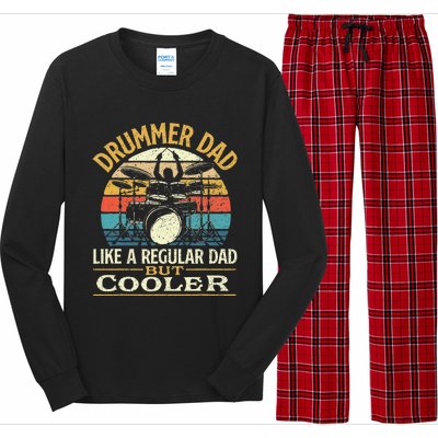 Drummer Dad Like A Regular Dad But Cooler Drums Long Sleeve Pajama Set