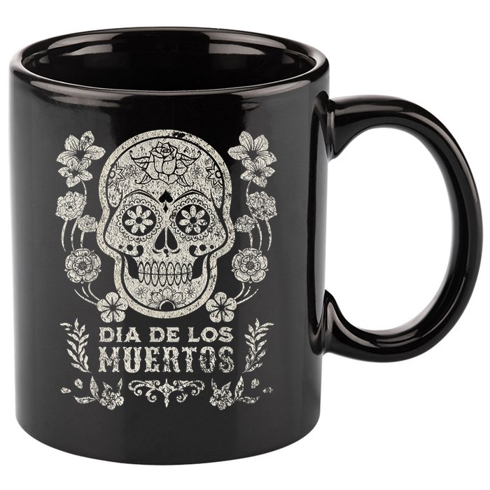 Dia De Los Muertos Mexico Sugar Skull 11oz C Handle Ceramic Mug