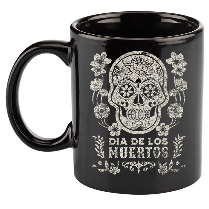 Dia De Los Muertos Mexico Sugar Skull 11oz C Handle Ceramic Mug
