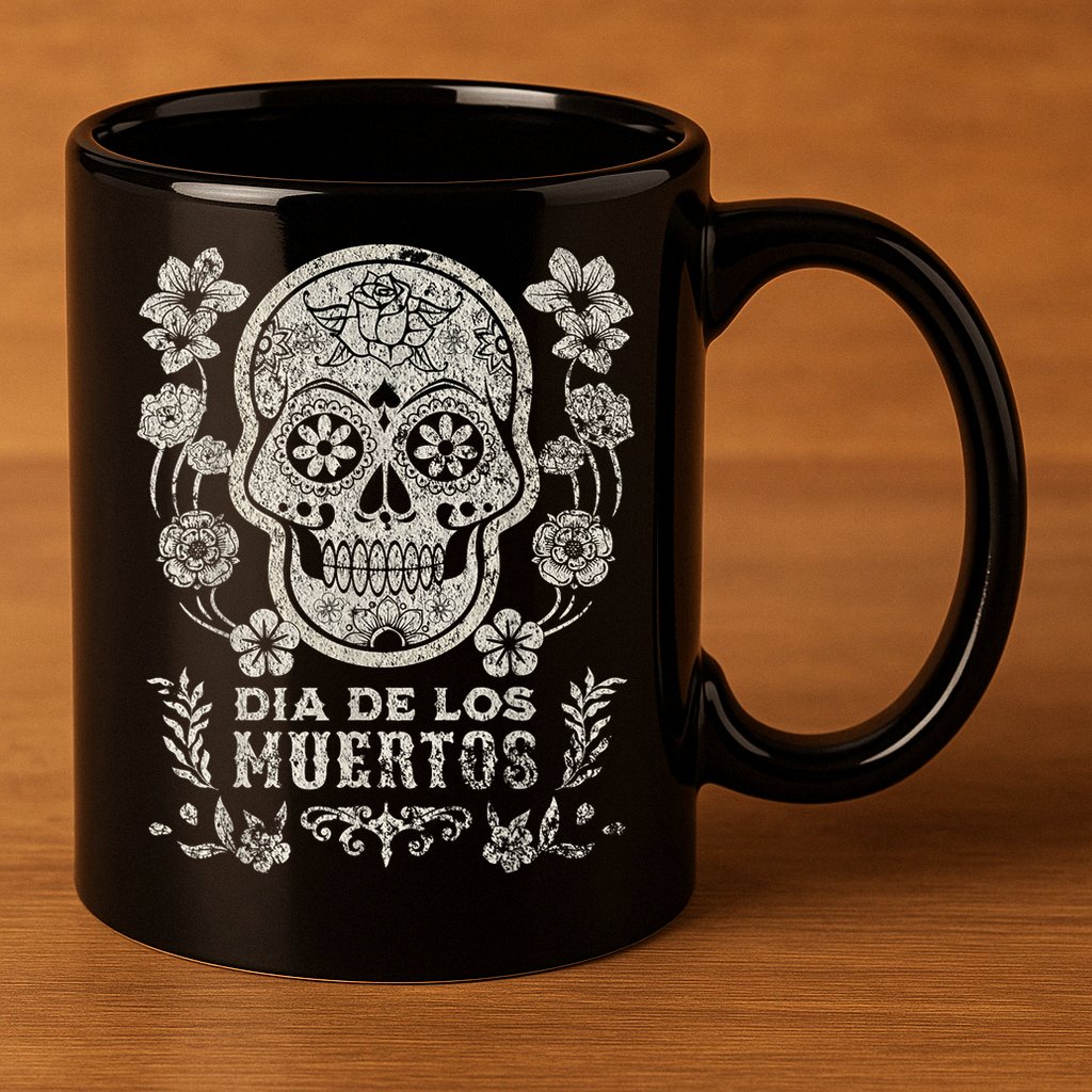 Dia De Los Muertos Mexico Sugar Skull 11oz C Handle Ceramic Mug