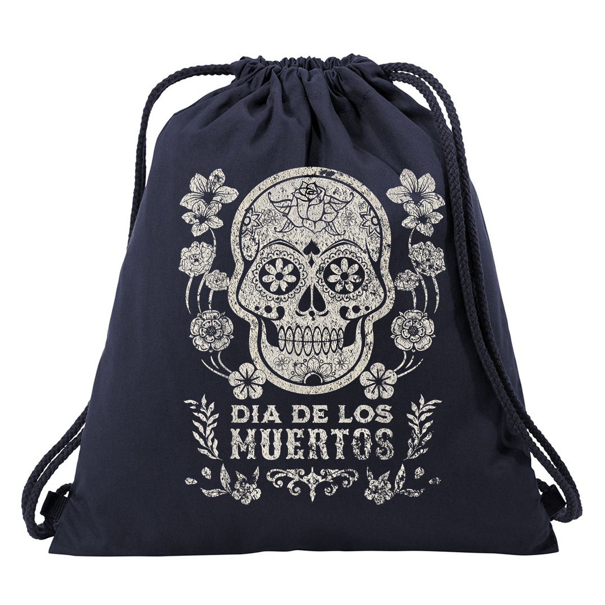 Dia De Los Muertos Mexico Sugar Skull Drawstring Bag